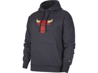 men's nike black chicago bulls city edition logo essential pullover hoodie