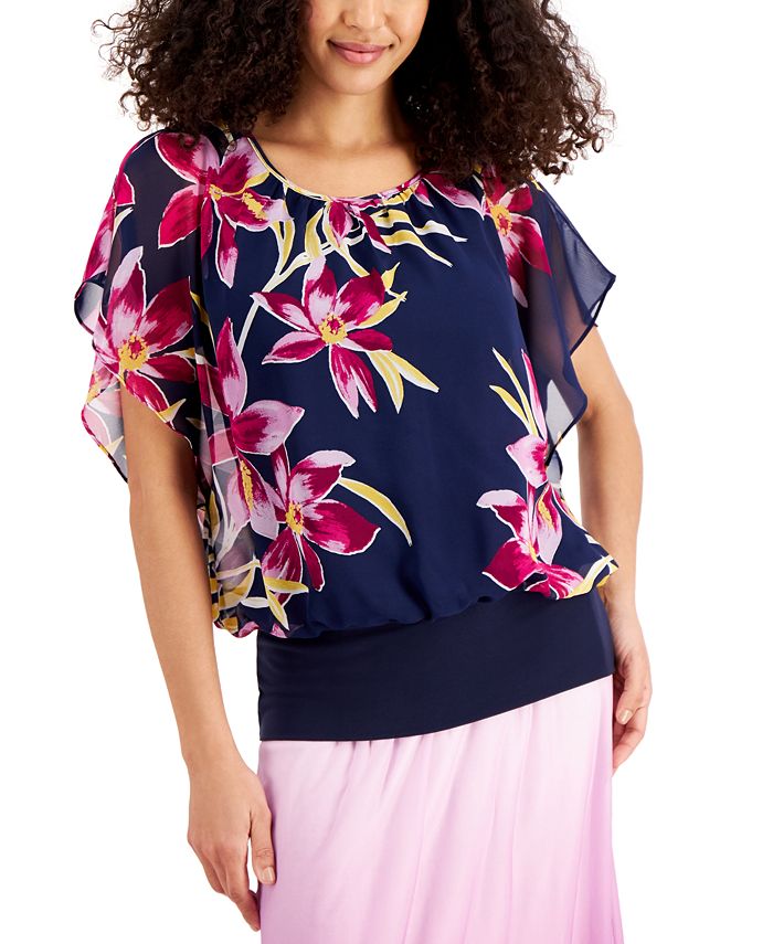 JM Collection Printed Top, Created for Macy's & Reviews Tops Women Macy's