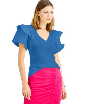 macys ruffle top