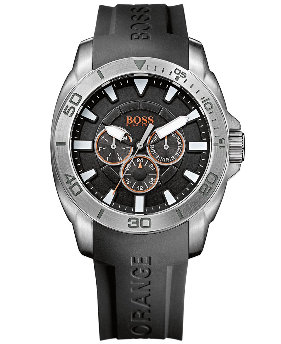 Hugo Boss Mens Boss Orange Black Silicone Strap Watch 45mm 1512952   Watches   Jewelry & Watches