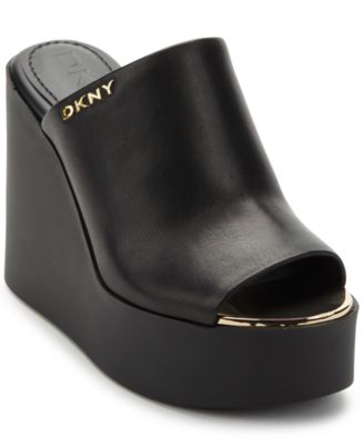 black platform wedge sandals
