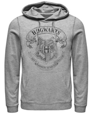 Мужская флисовая толстовка с капюшоном и гербом Хогвартса 
