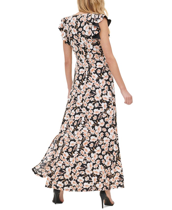 Tommy Hilfiger Printed Ruffled-Sleeve Dress & Reviews - Dresses - Women ...