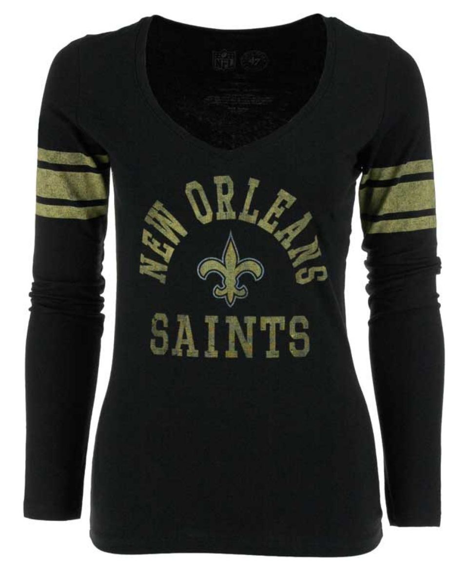 47 Brand Womens New Orleans Saints Homerun Long Sleeve T Shirt   Sports Fan Shop By Lids   Men