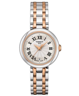 Женские швейцарские часы Tissot Bellissima с двухцветным браслетом из нержавеющей стали 26 мм