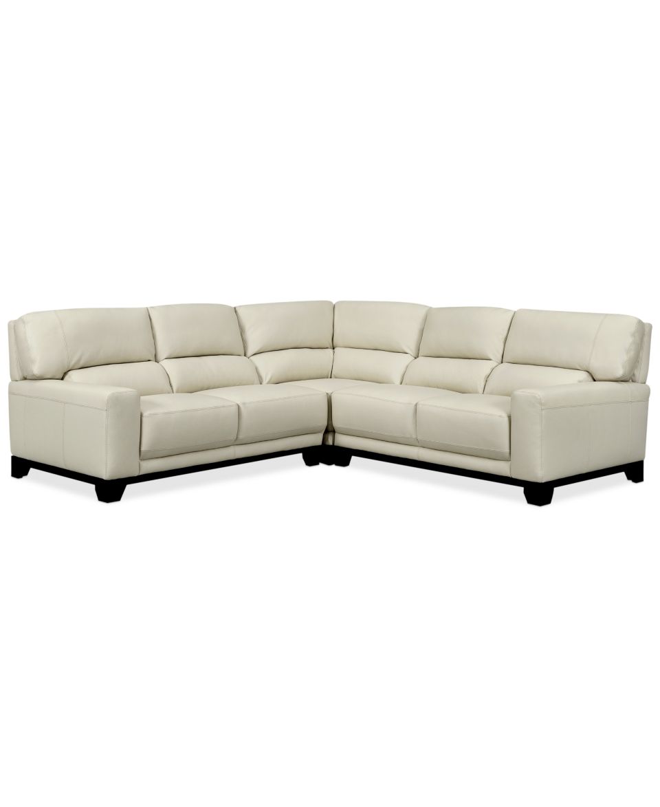 Elena Leather Sectional Sofa, 2 Piece (Sofa & Chaise) 130W x 85D x 35H   Furniture