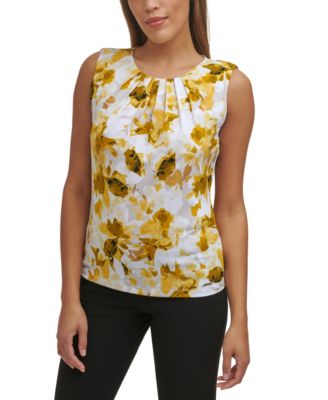 calvin klein petite sleeveless tops