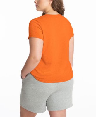 Crew Neck Tee Top Orange 