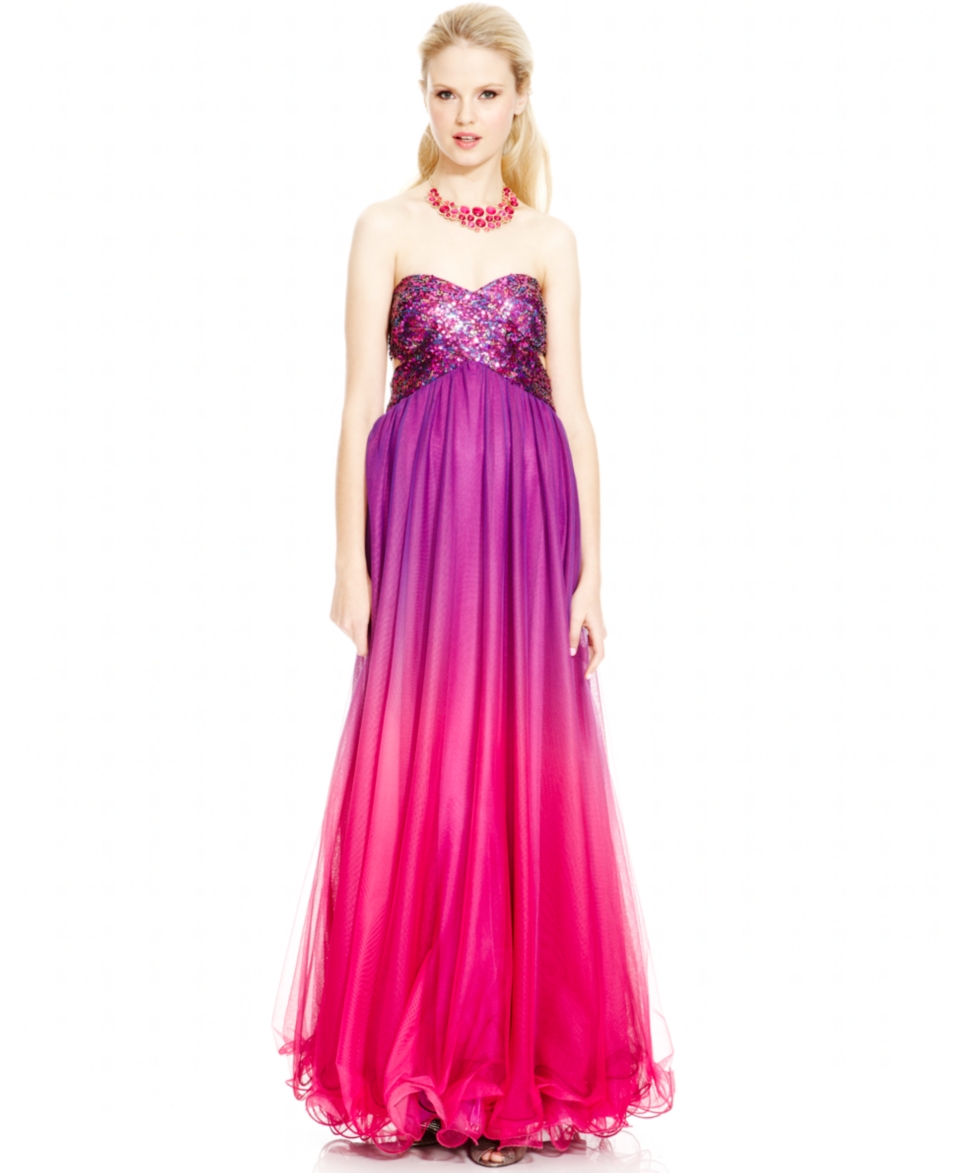 Prom 2014 Royal Treatment Ombre Print Dress Look   Juniors