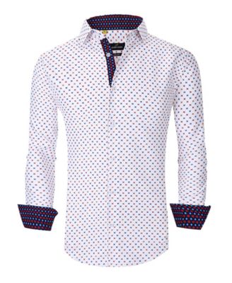 Мужская приталенная деловая рубашка Azaro Uomo в морском стиле на пуговицах