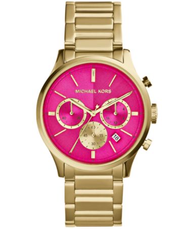 Michael Kors Women's Chronograph Bailey Gold-Tone Stainless Steel ...