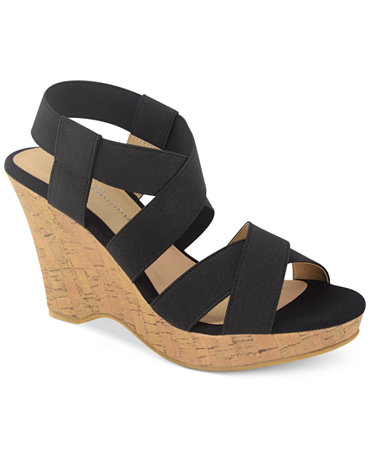 CL by Laundry Iconic Cork Platform Wedge Sandals - Shoes - Macy's