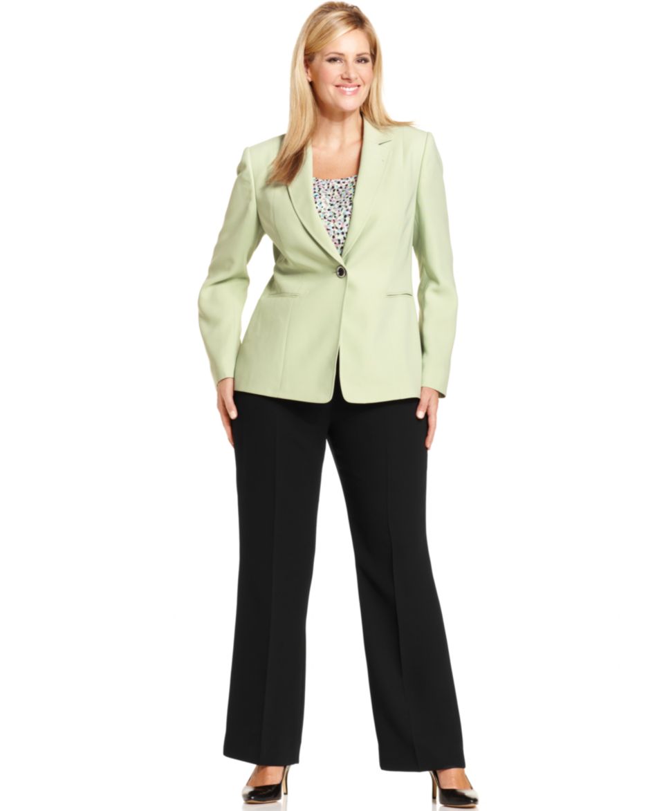 Tahari by ASL Plus Size Contrast Blazer Pantsuit   Suits & Separates   Plus Sizes