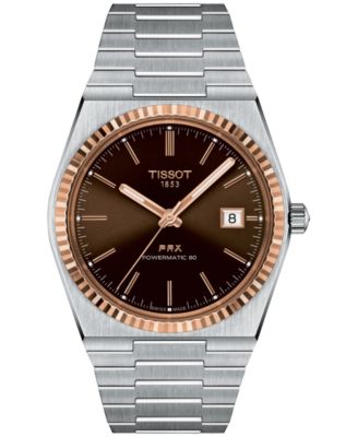Мужские часы-браслет Tissot PRX Powermatic 80 с автоподзаводом из 18-каратного золота и нержавеющей стали 40 мм