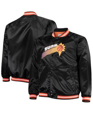Мужская атласная куртка реглан Mitchell & Ness Black Phoenix Suns Big and Tall из твердых пород дерева в классическом стиле с полной застежкой на пуговицы