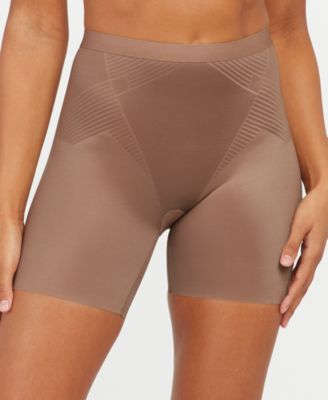 Женские шорты SPANX Thinstincts 2.0 с завышенной талией до середины бедра для девочек коричневого цвета