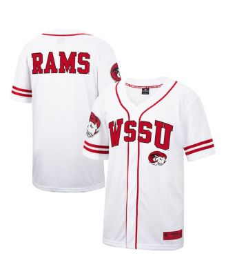 Мужская бейсбольная майка Colosseum White and Red Winston-Salem State Rams со свободным стилем игры