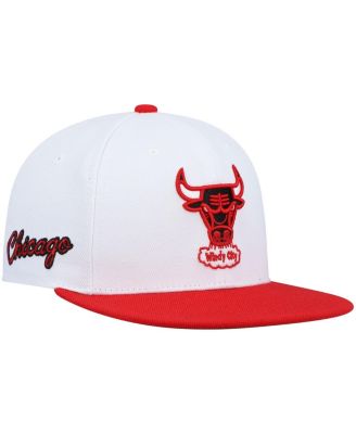 Мужская кепка Mitchell & Ness White and Red Chicago Bulls Hardwood Classics с застежкой-молнией