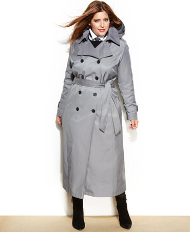 DKNY Plus Size Maxi Trench Coat - Coats - Women - Macy's
