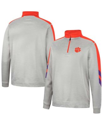 Мужская флисовая куртка Colosseum серого и оранжевого цветов Clemson Tigers Bushwood с застежкой-молнией на четверть дюйма