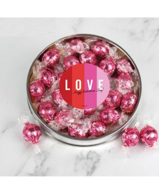 Подарочная коробка для конфет Just Candy на День Святого Валентина с шоколадными трюфелями Lindor от Lindt, большая пластиковая банка с наклейкой, 24 штуки