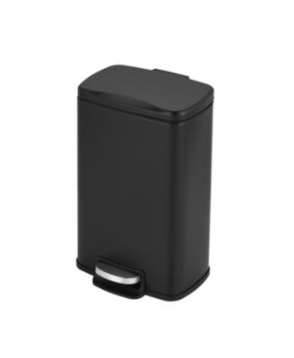 Мусорное ведро прямоугольной формы матово-черного цвета объемом 1,3 галлона/5 литров для ванной комнаты и офиса