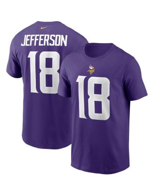 Мужская футболка Nike Justin Jefferson фиолетового цвета с именем и номером игрока Minnesota Vikings