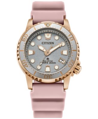 Женские часы Citizen Eco-Drive Promaster Dive на розовом ремешке 37 мм