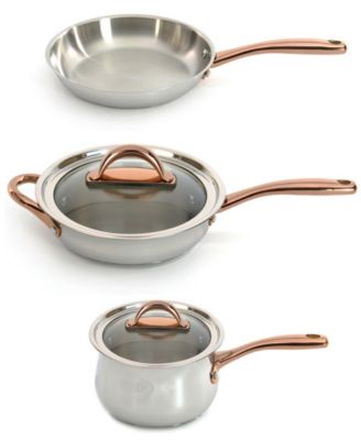 Набор посуды для приготовления закусок BergHOFF Ouro 18/10 из нержавеющей стали из 5 предметов со стеклянными крышками