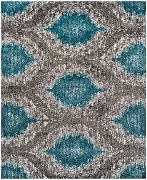 Macy S Fine Rug Gallery Neo Grey Cove Teal 3 3 X 5 3 Area Rug Reviews Rugs Macy S