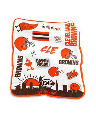 Плюшевое одеяло Cleveland Browns размером 50 x 60 дюймов из натурального рашеля