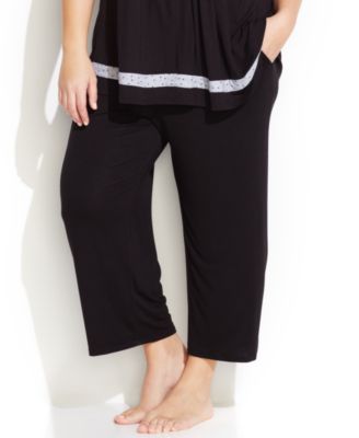 Пижамные брюки Ellen Tracy Plus Size Yours to Love Капри черного цвета