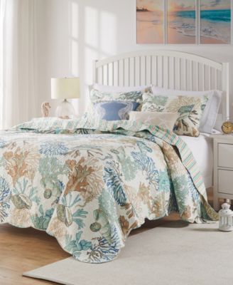 Комплект стеганых одеял Greenland Home Fashions Atlantis Reversible Coastal из 5 предметов, полный/Queen
