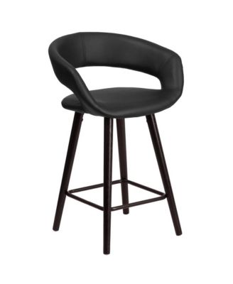 Ультрасовременный табурет для барной стойки цвета капучино Plath 24 дюйма с мягким сиденьем