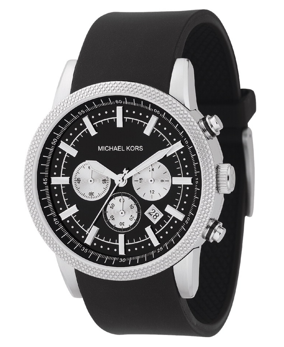 Michael Kors Watch, Mens Chronograph Scout Black Polyurethane Strap