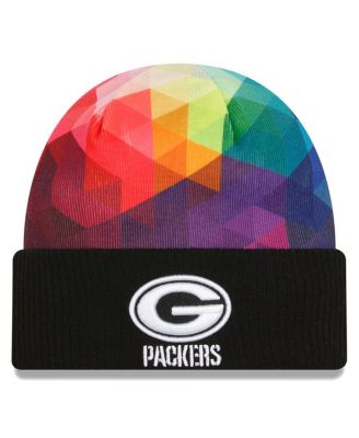 Мужская вязаная шапка с манжетами New Era Black Green Bay Packers 2023 NFL Crucial Catch
