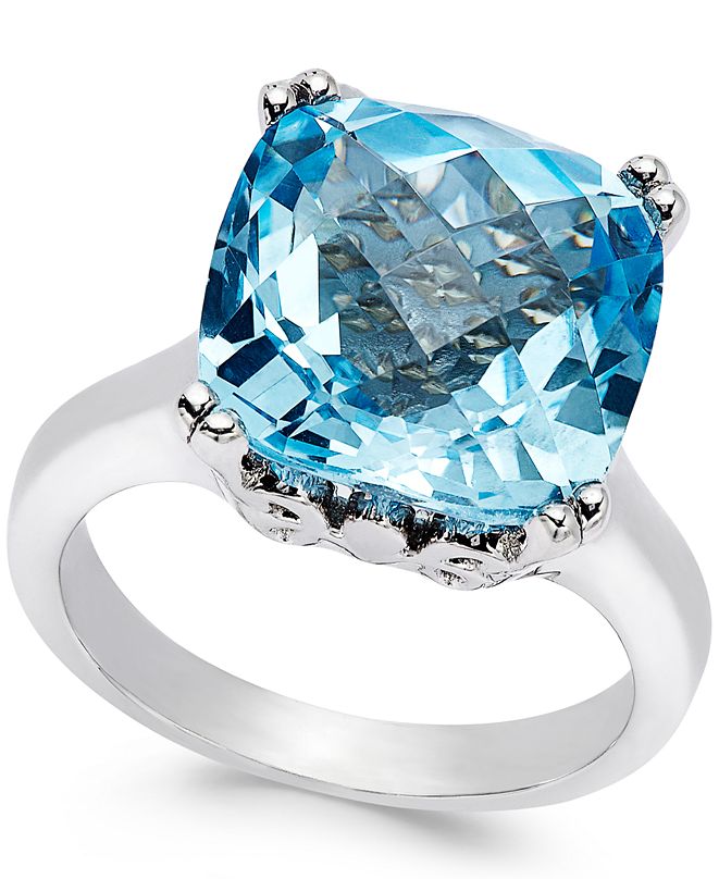 Macy's Sky Blue Topaz Cocktail Ring in Sterling Silver (10 ct. t.w ...