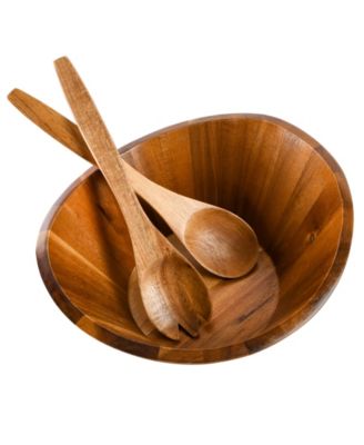 Салатница Gibson Home Sherwood с соответствующим набором сервировочных ложек и вилок