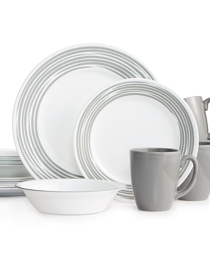 Corelle Brushed Silver 16Pc. Dinnerware Set, Service for 4 & Reviews