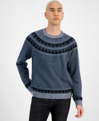 Мужской свитер с круглым вырезом Alec Fair Isle от Sun Stone созданный для Macys 11990₽
