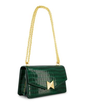 Сумка через плечо из крокодиловой кожи с позолоченной фурнитурой Mac Duggal