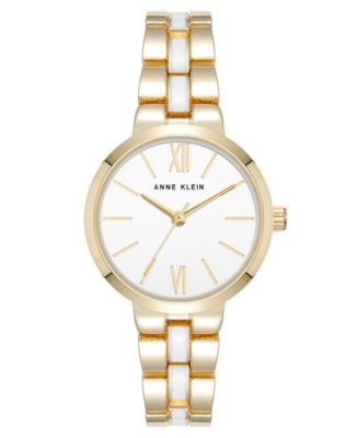 Современные женские кварцевые часы Anne Klein с белой эмалью и золотым сплавом, 30 мм