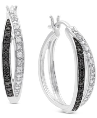 Серьги Macy's Double Crossover с бриллиантами, белые