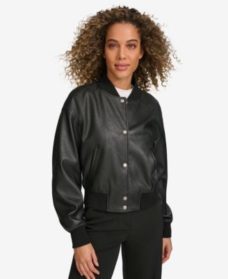 Женская университетская куртка-бомбер Levi's из искусственной кожи черного цвета