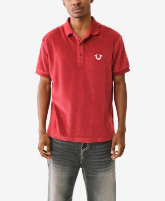 Мужская рубашка поло с логотипом True Religion из дамасского велюра 15790₽