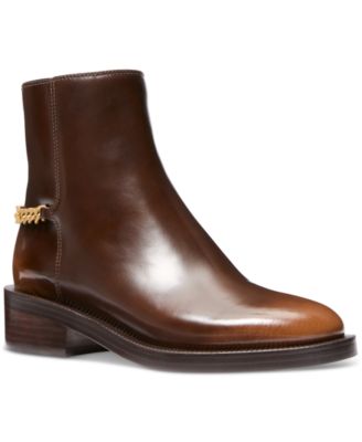 Женские ботильоны Michael Kors MICHAEL с цепочкой Carlisle коричневого цвета на щиколотке 49090₽