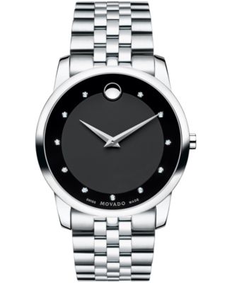 movado men's museum classic stainless steel watch