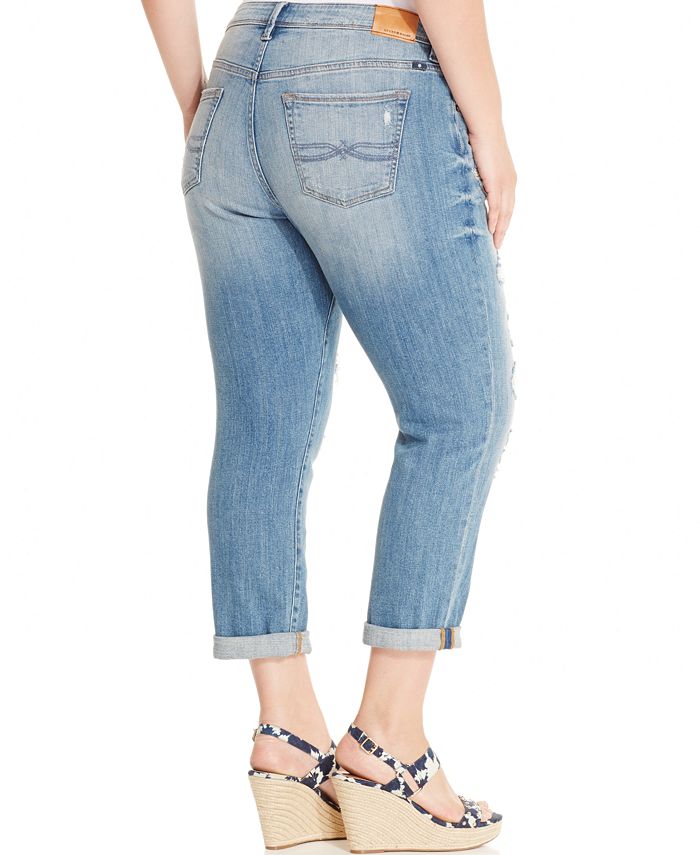 Lucky Brand Jeans Trendy Plus Size Ripped Boyfriend Jeans & Reviews ...