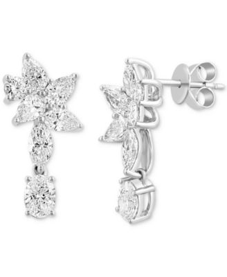 Серьги EFFY из 14k белого золота с лаб. бриллиантами 3 карат