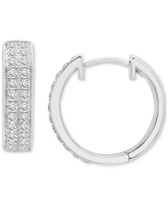 Женские серьги Macy's Huggie, двойной ряд, серебристые